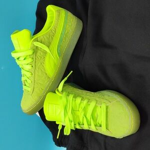 Puma Shoes Size 7C Triplex Mono Jr Boys Sneakers Casual 384377-02 green